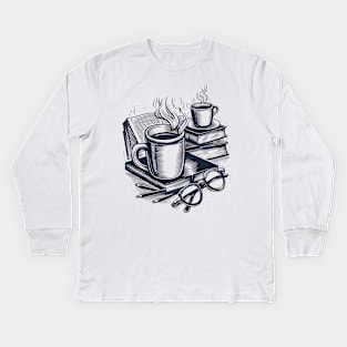 Coffee and Books Kids Long Sleeve T-Shirt